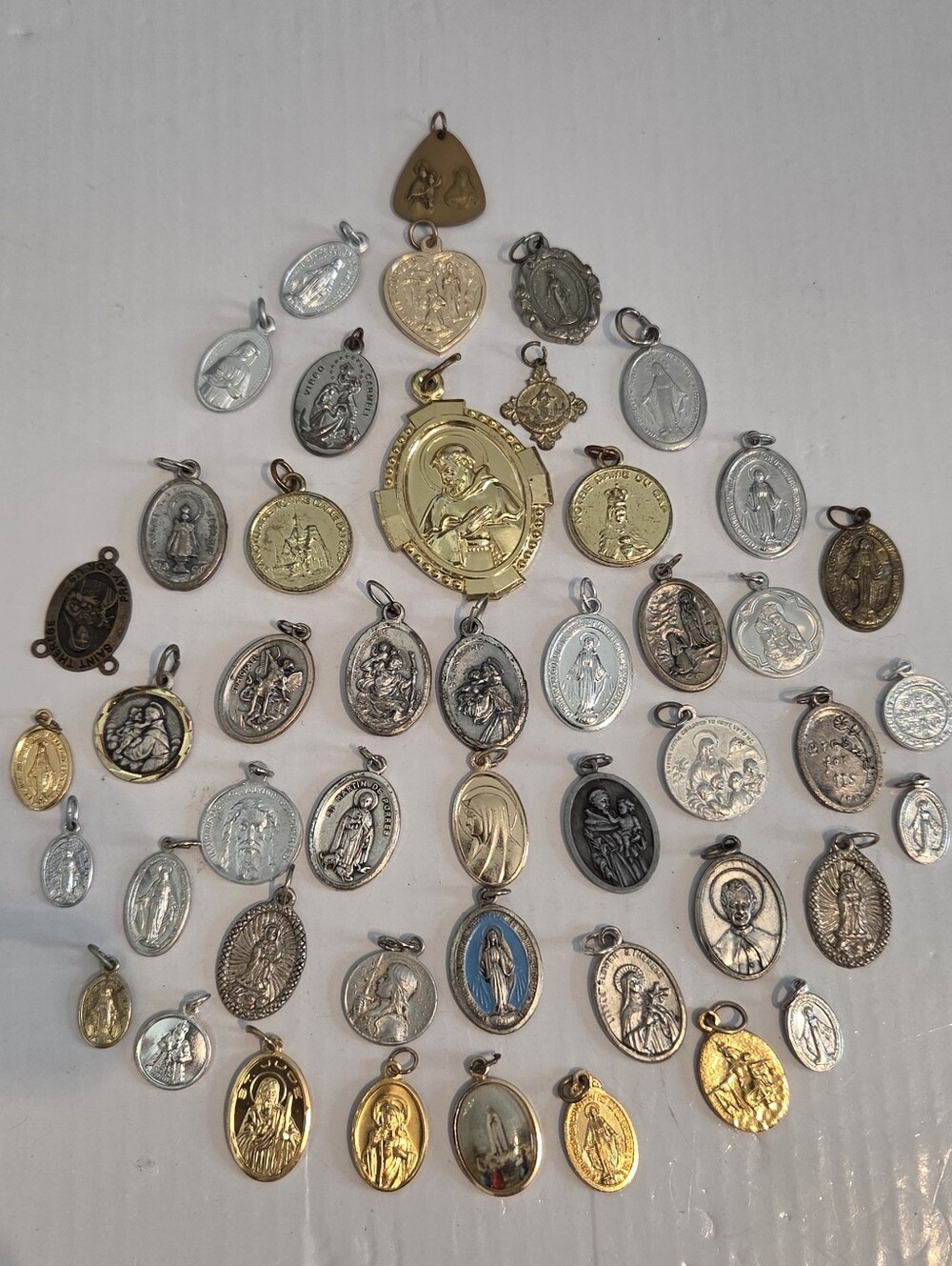 Religious Medal Pendant Assortment - Gold & Silver Tones